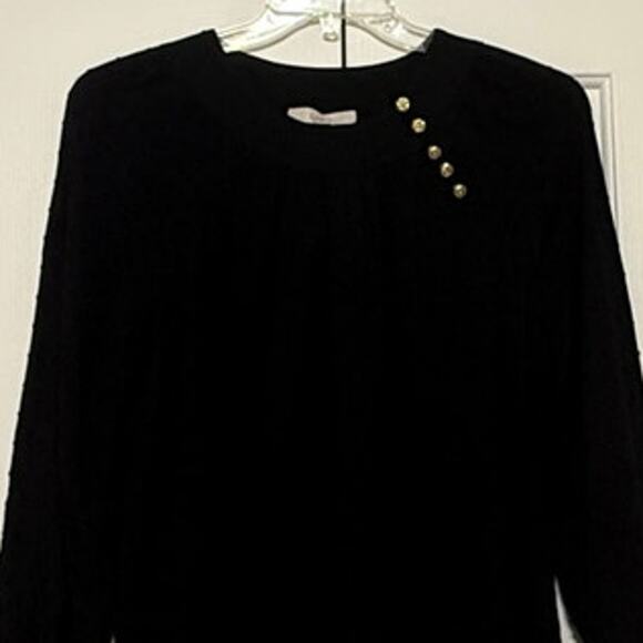 NWT LOFT Clip Button Swing Dress, Black, Size M/8 - Picture 4 of 7